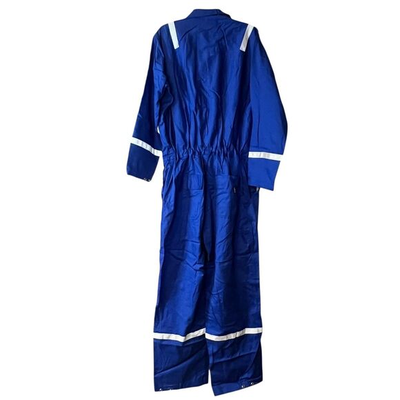 Wenaas Flame Resistant Coveralls Mens 48 Blue Reflective NFPA 2112 HRC 2 FRC-X - Picture 3 of 13
